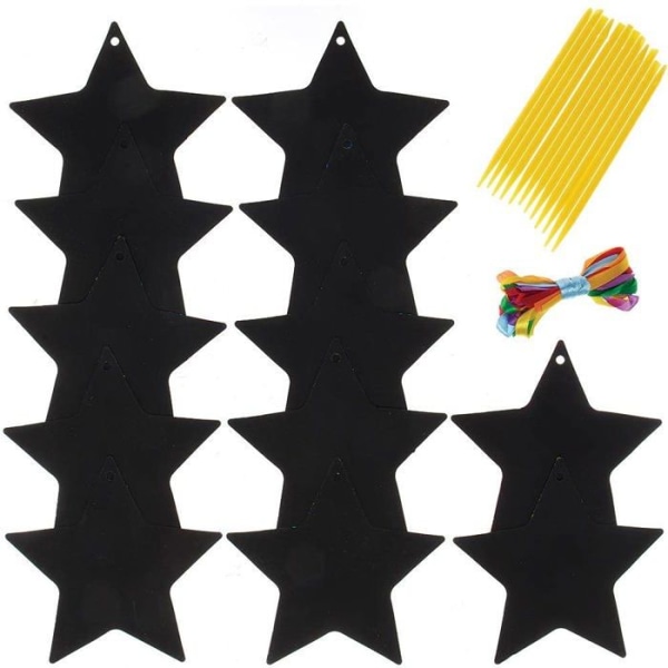 Baker Ross - FX260 - Star Pattern Scratch Decorations - Set om 12, barns kreativa hobbyer ()