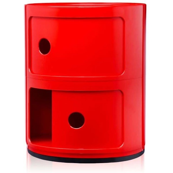 Liten Kartell förvaringsenhet - 496610 - Componibili, Container 2 element, Röd, Rund bas