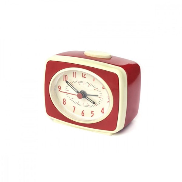 Väckarklocka - KIKKERLAND - Röd - 9,8 x 6,1 x 8,3 cm - Batteri - Rektangulär Röd