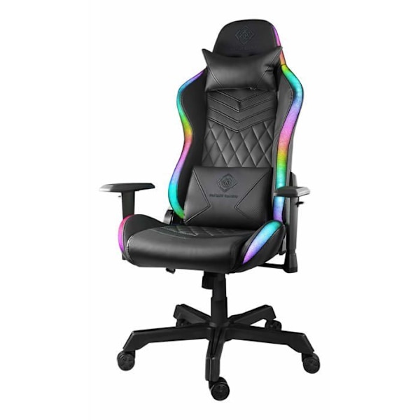 Gamingstol - DELTACO GAMING - GAM-080 - Höjdjusterbar - Armstöd - Syntetiskt läder Svart