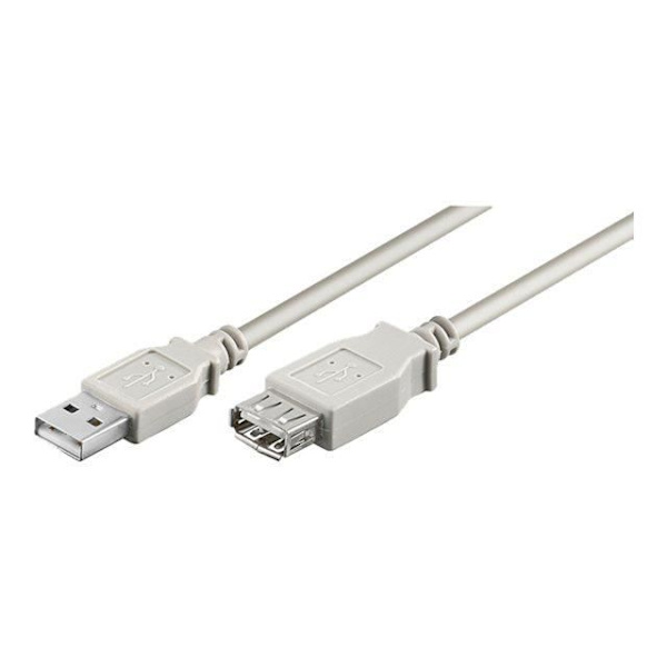 USB 2.0 förlängningskabel grå 0,3m