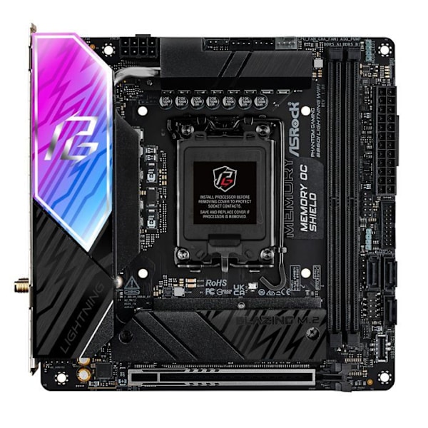 '90-MXBRZ-A0UAYZ ASRock Phantom Gaming B860I Lightning WiFi Moderkort (Intel LGA 1851) Mini ITX'