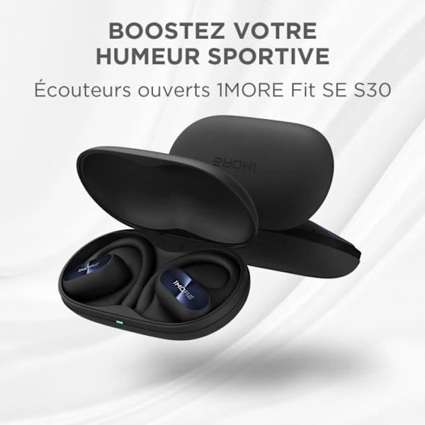 Bluetooth-hörlurar - 1MORE - Fit SE S30 - 30 timmars batteritid - IPX5 - 4 mikrofoner Svart