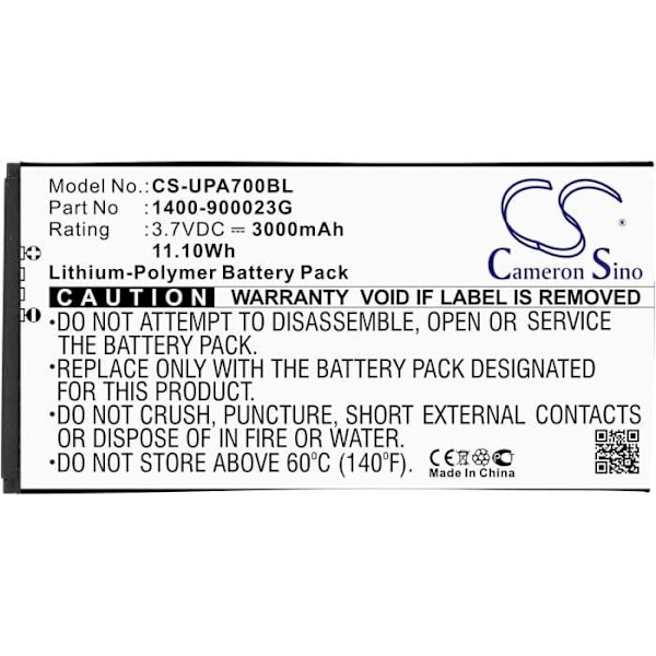 Batteri Techtek 3000mAh Svart Li-Polymer