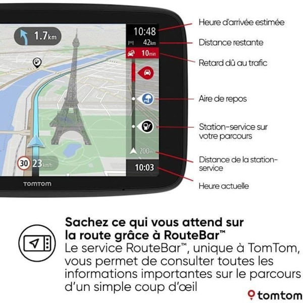 TomTom - GO Navigator 6 - GPS Bil - 6 tum - TomTom Trafik - Uppdatering via Wi-Fi - Karta Europa