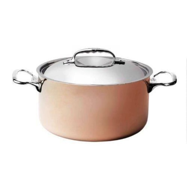 InoCuivre De Buyer, sedan 1830 - Faitout Cuivre-Inox 2mm A Couv. Handtag i rostfritt stål 20cm - 6442.20