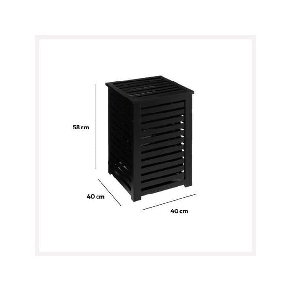 Tvättkorg 65L "Sicela" i svart bambu - 5five Svart