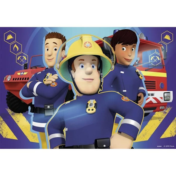 FIREMAN SAM Pussel 2x24 bitar - Sam hjälper dig i nöd - Ravensburger - Massa barnpussel - Från 4 år Blå Röd Gul
