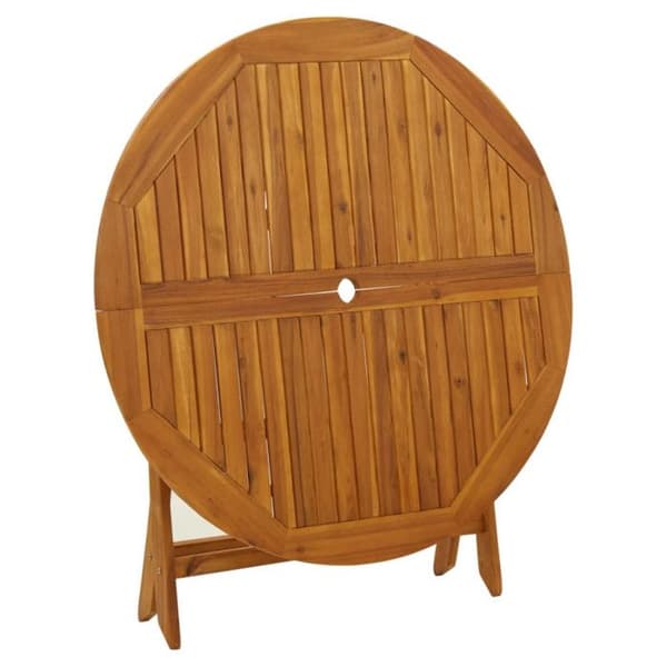 vidaXL Fällbart trädgårdsbord 110 cm Massivt akaciaträ brun