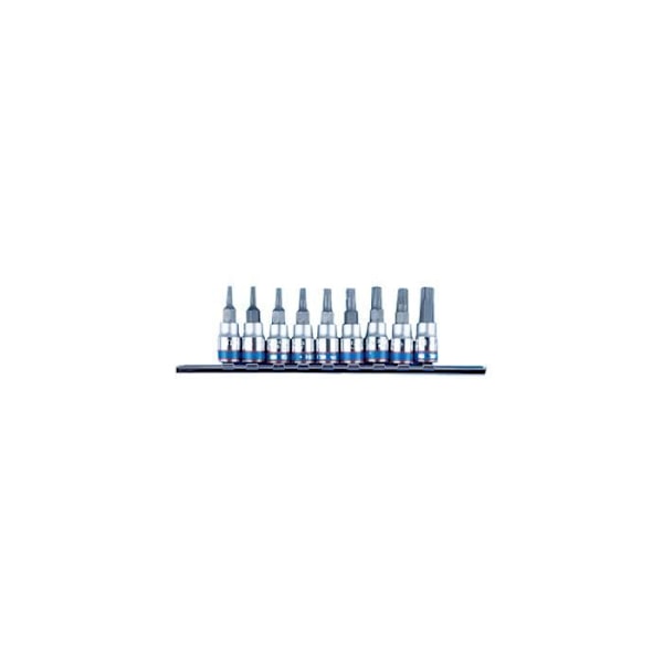 Torx skruvmejseladapterset - KING TONY - T8 till T40 - 1/4" - 9 delar - Svart
