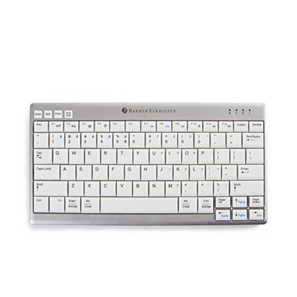 Bakker Elkhuizen - BNEU950WDE - Bakker Elkhuizen BNEU950WDE QWERTZ Tangentbord Ultraboard 950 Vit-Silver-Trådlöst