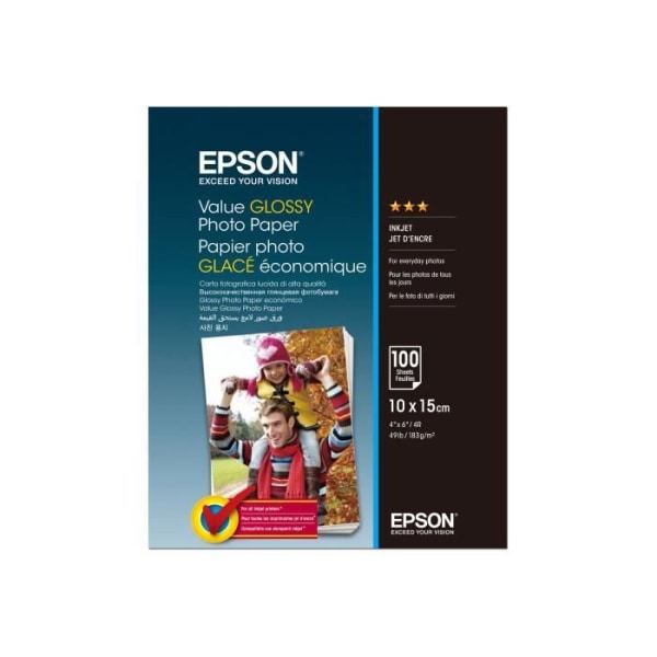 Epson Value Inkjet Print Fotopapper - 100x150 mm - 183 g/m² - Glänsande