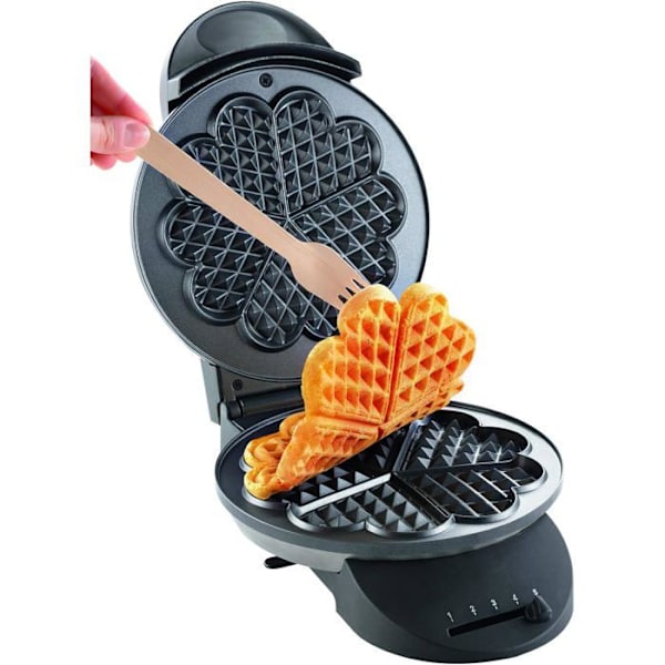 Våffeljärn - TEFAL - WM 310D - 1000 W - Borstat rostfritt stål - Non-stick beläggning - Svart Borstat rostfritt stål