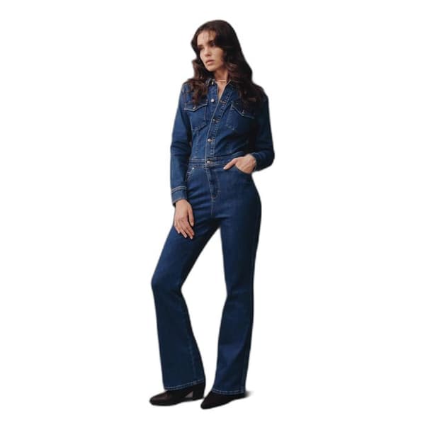 Lee kombination dam västerländsk denim blå bootcut långärmad blå M