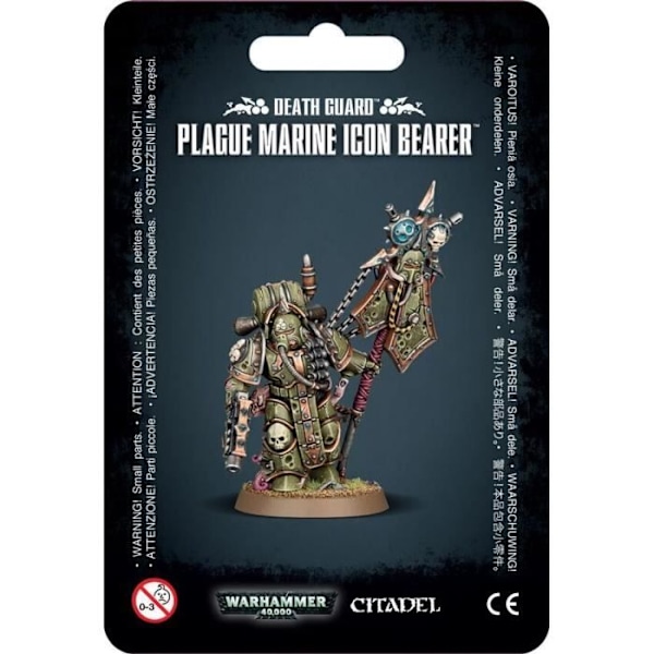 Spelverkstad Warhammer 40k - Death Guard Plague Marine Icon Bearer - Grön - TU 5-delad figur