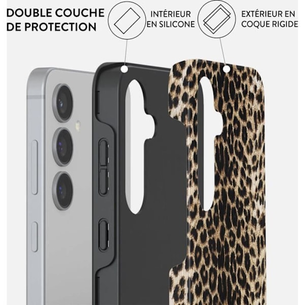 Fodral till Galaxy S24 Tough Shockproof Model Player Burga Leopard kastanj