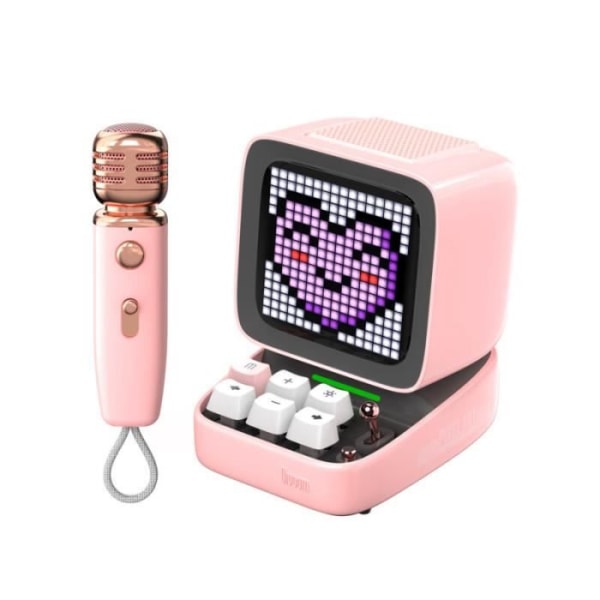 Divoom Ditoo Mic Pink Karaoke bluetooth-högtalare med 15W Pixel-skärm