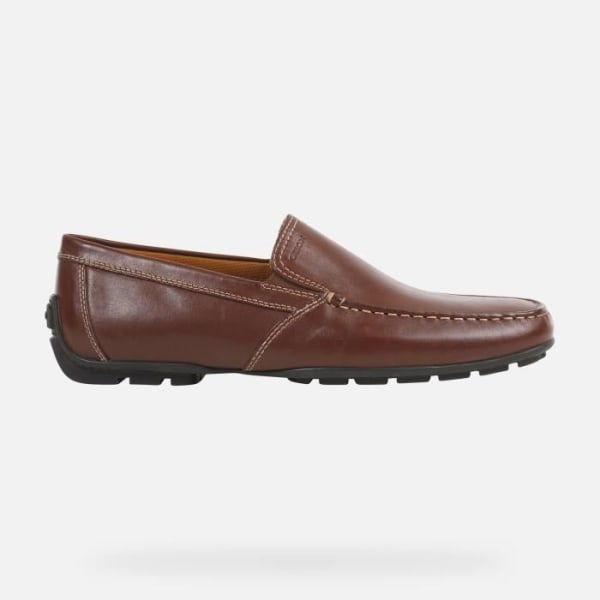 Loafers för män - Geox U MONER - Smidigt brunt läder - Andas komfort Brun 43