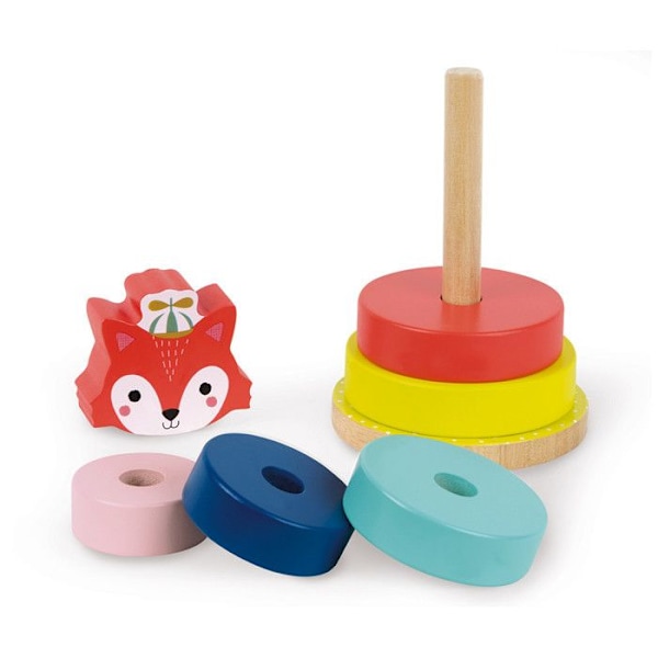 JANOD - Stapelbar Fox Baby Forest (trä) - Från 1 år Flerfärgad