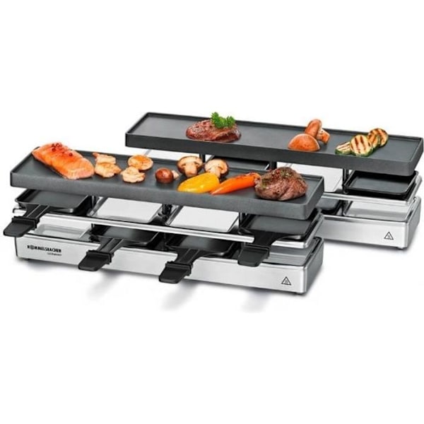 Raclette/grill - Rommelsbacher - RC 1600 - 795 W - 8 personer - Silver Pengar