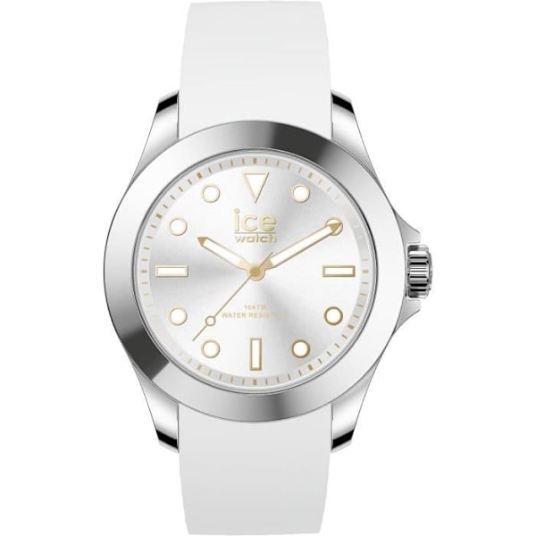 Ice Watch - Dam - 020384 - Vit silikon - 40mm - Silver - Kvarts - 10 Atm Vit