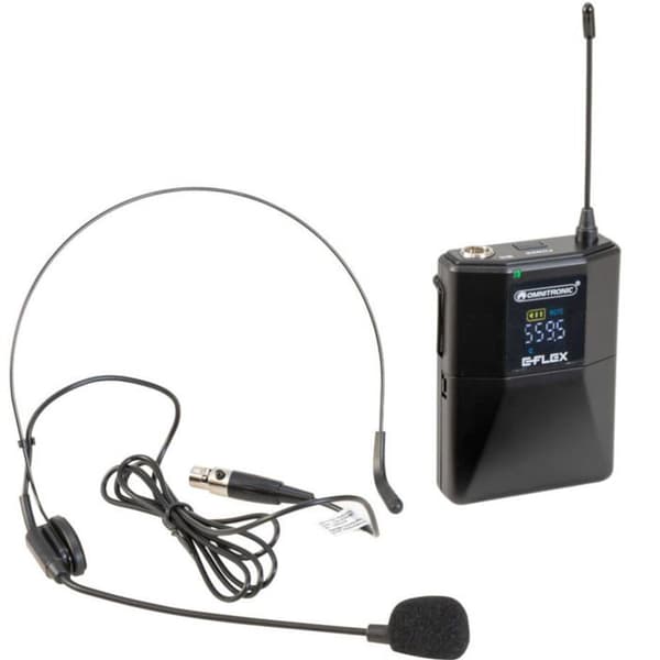 Omnitronic UHF E-FLEX Bodypack 559-575 MHz med headsetmikrofon
