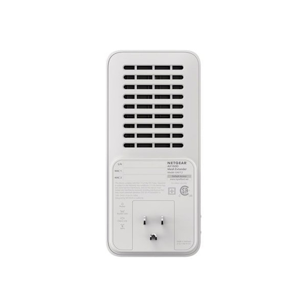 Mesh Wifi 6-repeater - NETGEAR - EAX12 - Täckning upp till 100 m² - Hastighet 1200 Mbit/s - 2,4-5 GHz