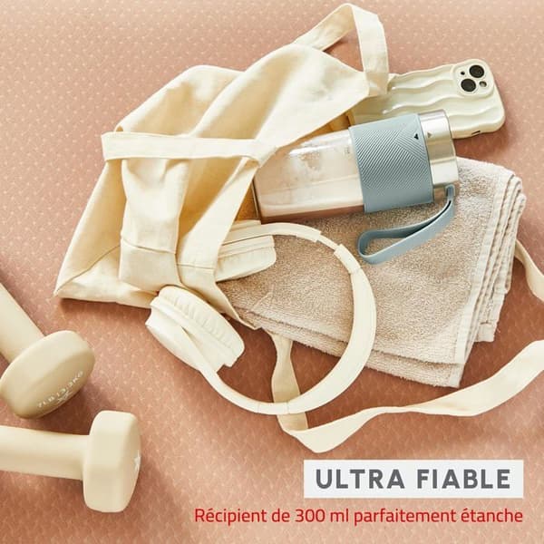Bärbar mixer - MOULINEX - LM1C0410 - 300 ml - Eukalyptus (grön) - Tyst Eukalyptus