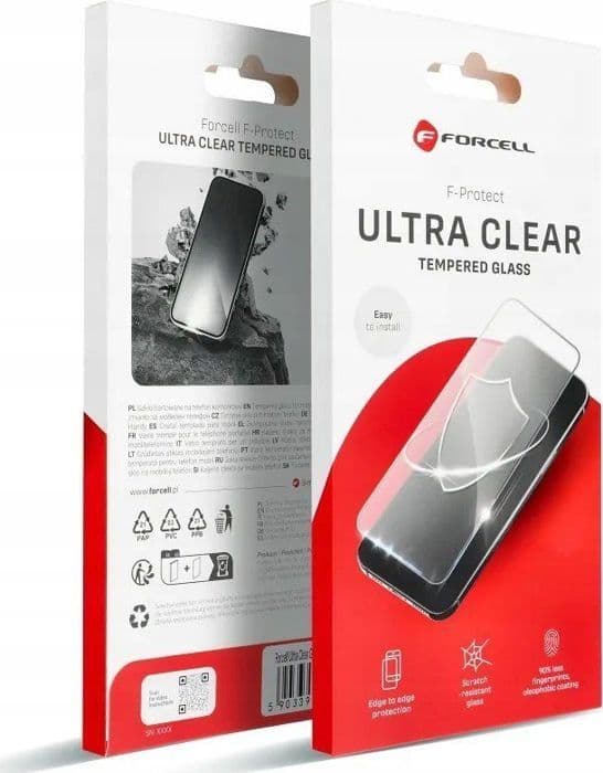Härdat Glas - FORCELL - Ultravit Glass - iPhone 15 Plus - Svart - Represistent Svart