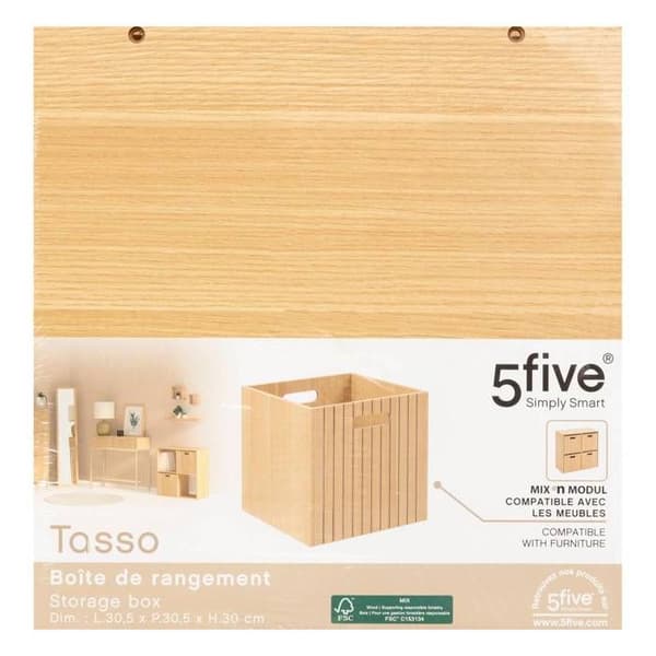 Korg "Tasso" 31x31cm trä - 5five beige