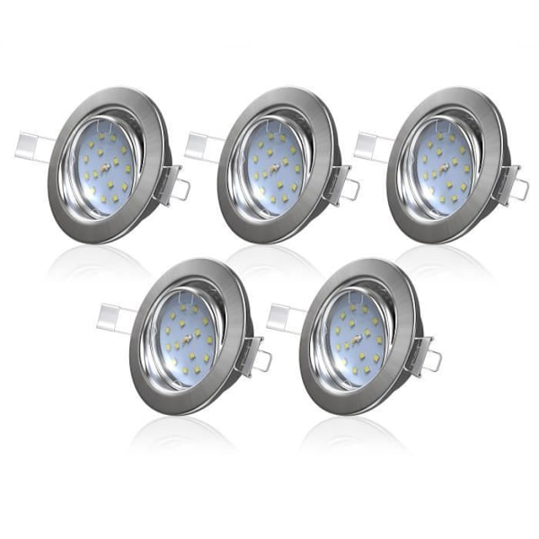 Infällda LED-takspotlights set med 5 ultraplatta 5W justerbara infällda spotlights