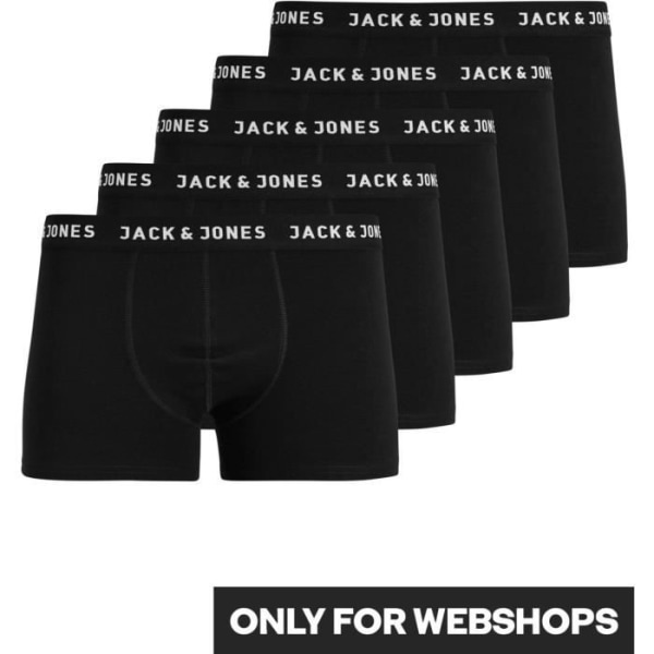 JACK &amp; JONES Paket med 5 svarta boxare för män Svart XXL