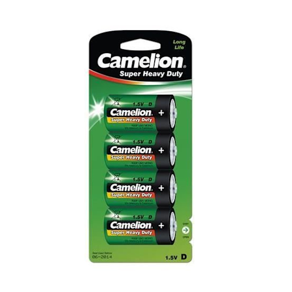 Camelion R20P-BP4G, zinkklorid, cylindrisk, 1,5 V, 4 st, D, 8025 mAh