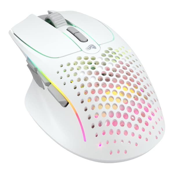 Trådlös mus - Glorious - Modell I 2 - Ergonomisk - 9 programmerbara knappar - Matt vit