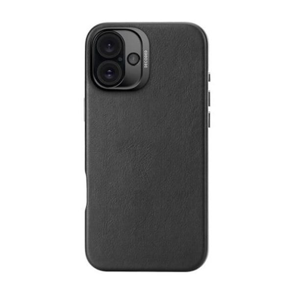 Fodral till iPhone 16 Plus Stötsäkert Läder kompatibel MagSafe Decoded Black Svart