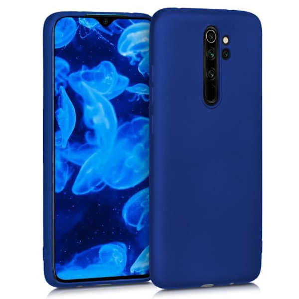 Coque - kwmobile - Xiaomi Redmi Note 8 Pro - Silikon TPU - Metallisk effekt - Mjuk Blå