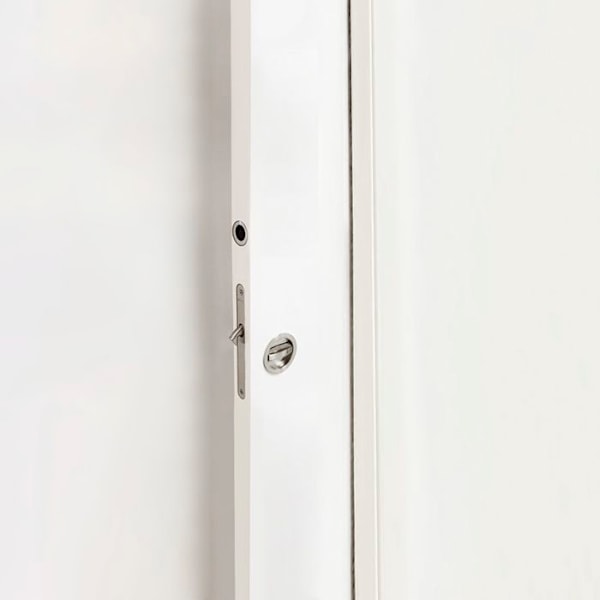 Emuca Spärrsats med rund bult för skjutdörr, stål, satin nickel Satin Nickel