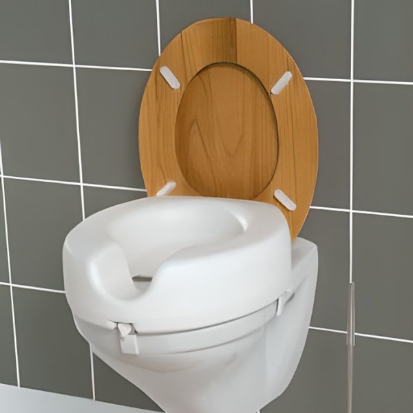 WENKO Toalettsits för vuxna, toalettsits 12 cm, Secura, bärförmåga 150 kg, Plast, 41,5x17x44 cm, Vit Vit