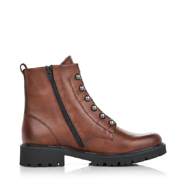 Ankelboots dam - REMONTE - D8670 - Läder - Zip - Brun kastanj 38