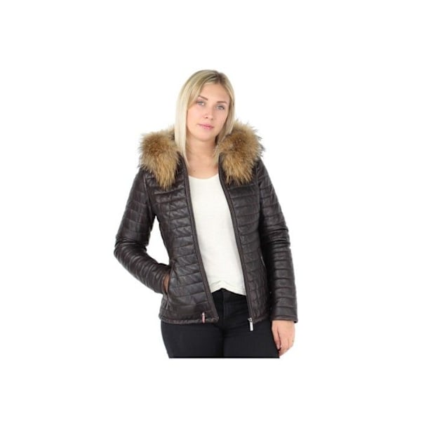 Doudoune Oakwood Happy i läder ref cco43970 Choklad kastanj S
