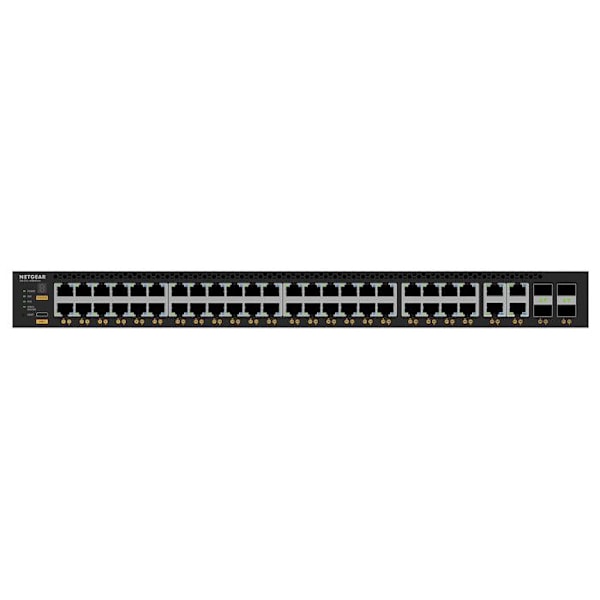 NETGEAR MSM4352 - Hanterbar Ethernet-switch med 44 portar 2.5Gbps PoE++ 194W och 4 portar 10 Gigabit + 4x SFP28 - Rackmonterbar