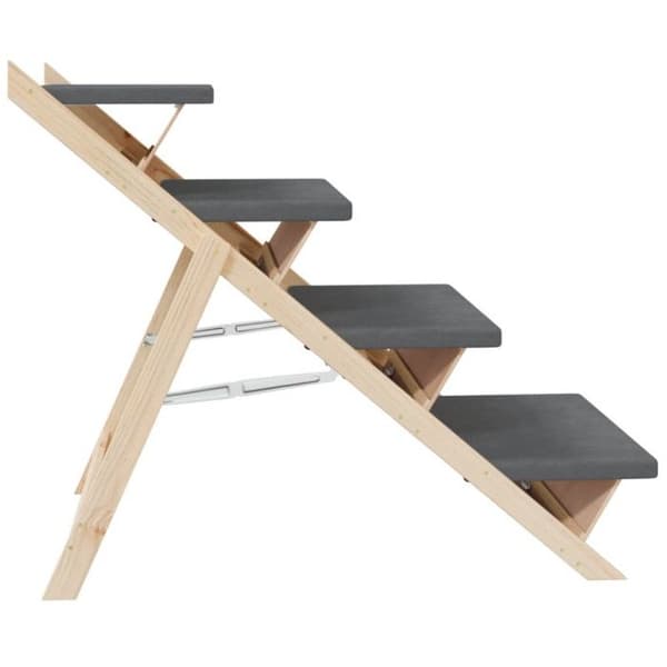 vidaXL Hundstege grå 105x47 cm av solid granträ 172420