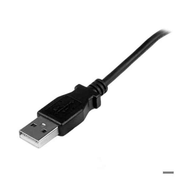 Micro USB-kabel - A till Micro B vinklad 90° uppåt - 1 m - Svart