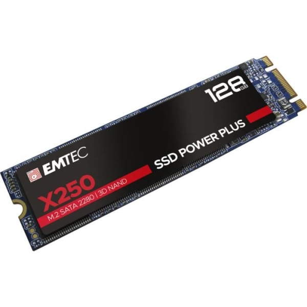 SSD Emtec X250 M.2 128 GB SATA III 3D NAND - EMTEC - ECSSD128GX250 - Stötsäker - TRIM - 3D NAND