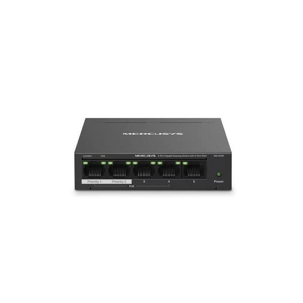 Ethernet-switch - MERCUSYS - MS105GP - 5 portar - Gigabit Ethernet - PoE-strömförsörjning