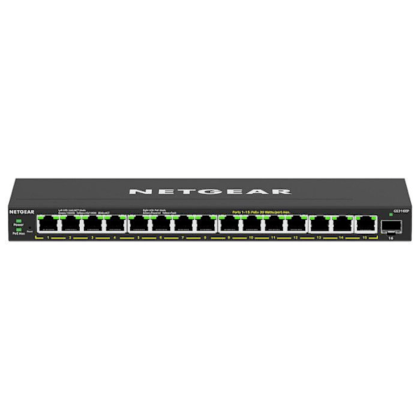 Switch - Netgear - GS316EP - 16 Gigabit-portar - PoE - Hanterad - 28 Gbit/s