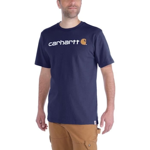 Carhartt Mens Basic Logo Graphic T-shirt i bomull med kort ärm Marin XL