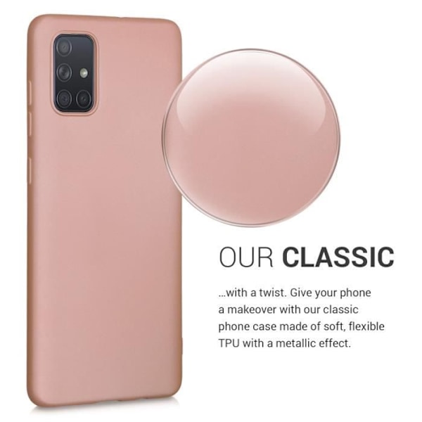 Fodral - kwmobile - Samsung Galaxy A71 - Metalliskt roséguld silikon - Skydd mot smuts - Mjuk Brons