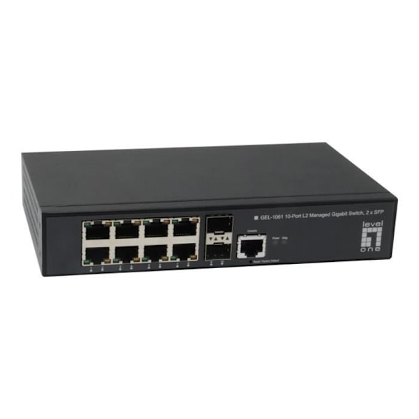 Level One GEL-1061 Managed Switch 8 x 10-100-1000 + 2 x SFP Desktop Svart
