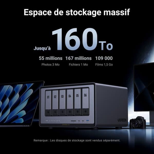 NAS-server - UGREEN - DXP6800 Pro - 6 fack - 8 GB